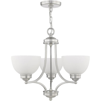 Three Light Dimmable Chandelier With Shades HomeRoots