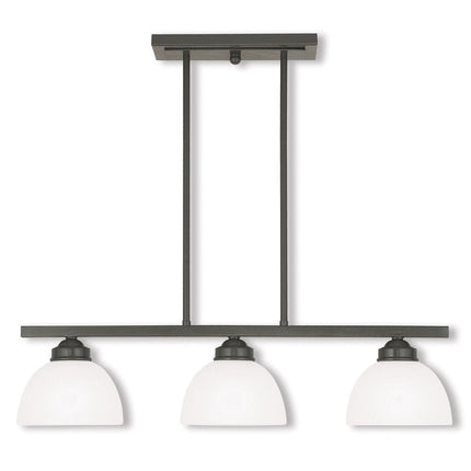 Bronze Three Light Metal Dimmable Chandelier With Shades HomeRoots