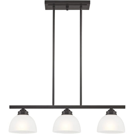 Bronze Three Light Metal Dimmable Chandelier With Shades HomeRoots