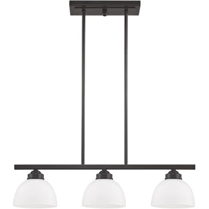 Bronze Three Light Metal Dimmable Chandelier With Shades HomeRoots