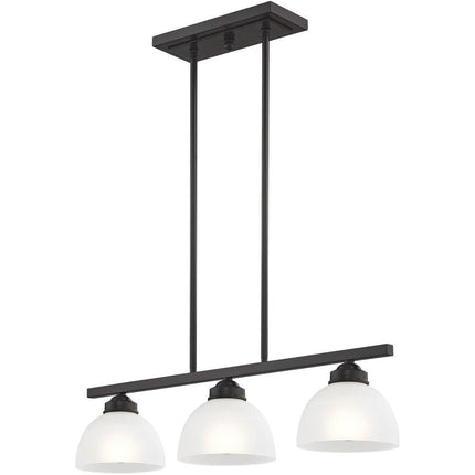 Bronze Three Light Metal Dimmable Chandelier With Shades HomeRoots