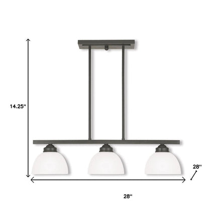 Bronze Three Light Metal Dimmable Chandelier With Shades HomeRoots