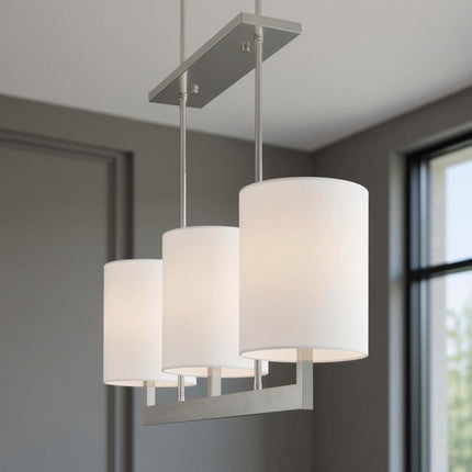 Three Light Dimmable Chandelier With Shades HomeRoots