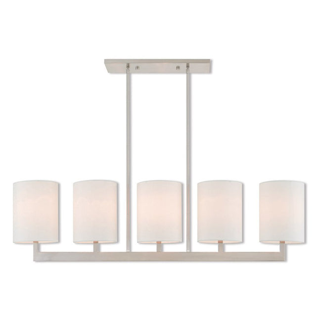 Five Light Dimmable Chandelier With Shades HomeRoots