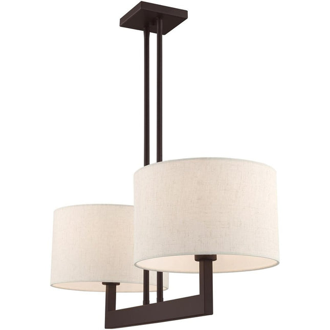 Bronze Two Light Dimmable Chandelier With Shades HomeRoots