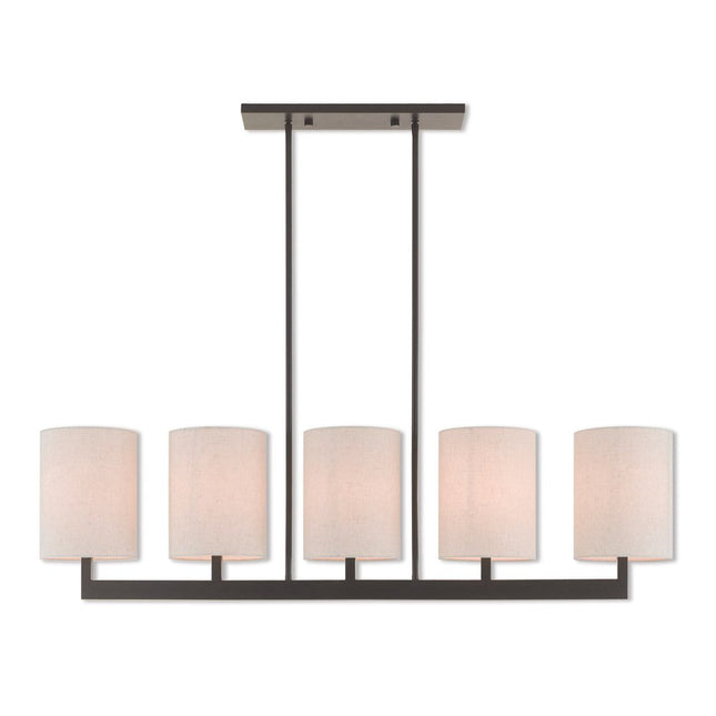 Bronze Five Light Metal Dimmable Chandelier With Shades HomeRoots