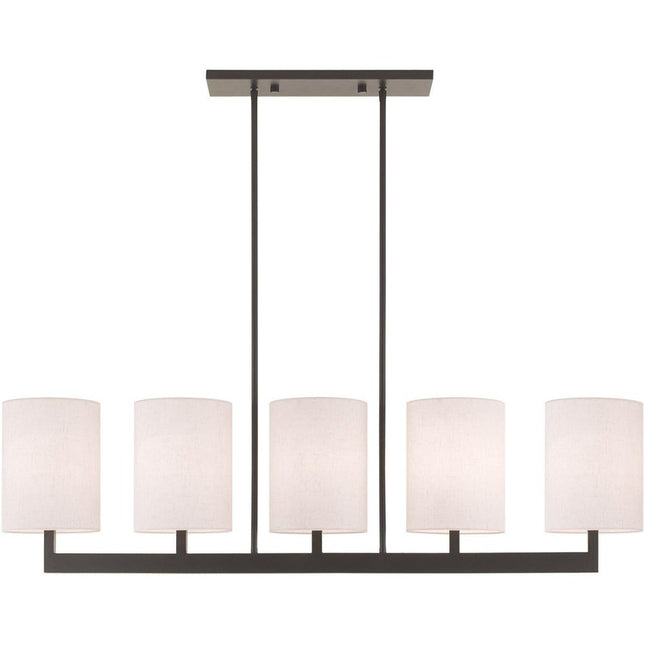 Bronze Five Light Metal Dimmable Chandelier With Shades HomeRoots