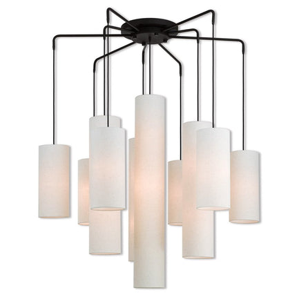 Bronze Multi Light Dimmable Chandelier With Shades HomeRoots