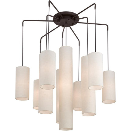 Bronze Multi Light Dimmable Chandelier With Shades HomeRoots