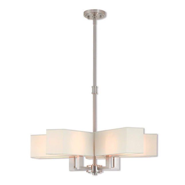 Five Light Dimmable Chandelier With Shades HomeRoots