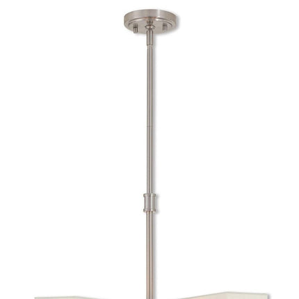 Nickel Five Light Metal Dimmable Chandelier With Shades