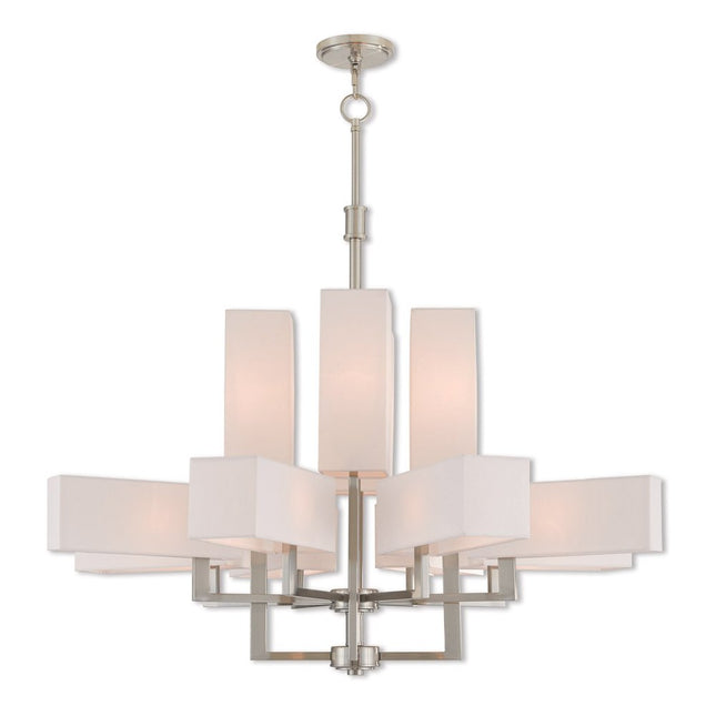 Twelve Light Dimmable Chandelier With Shades HomeRoots