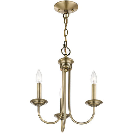 Three Light Dimmable Chandelier With Shades HomeRoots