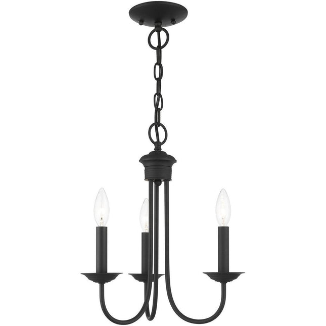Black Three Light Dimmable Chandelier With Shades HomeRoots