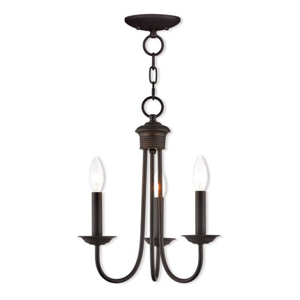 Bronze Three Light Dimmable Chandelier With Shades HomeRoots