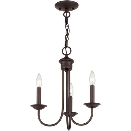 Bronze Three Light Dimmable Chandelier With Shades HomeRoots