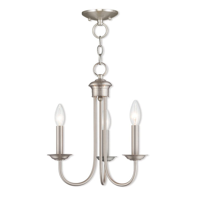 Three Light Dimmable Chandelier With Shades HomeRoots