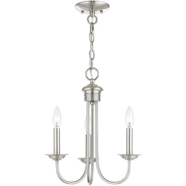 Three Light Dimmable Chandelier With Shades HomeRoots