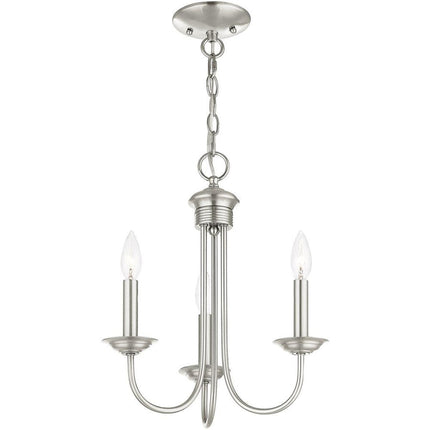 Three Light Dimmable Chandelier With Shades HomeRoots