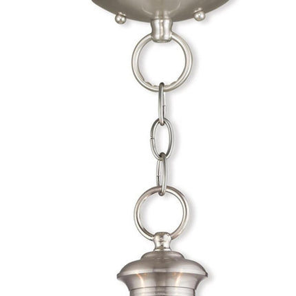Nickel Three Light Metal Dimmable Chandelier With Shades
