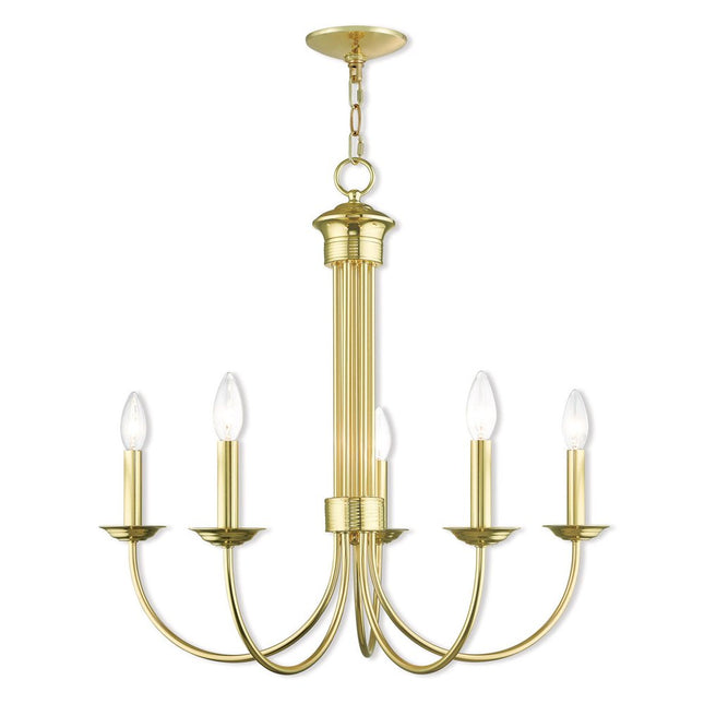 Five Light Dimmable Chandelier With Shades HomeRoots