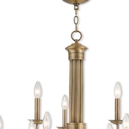 Nine Light Dimmable Chandelier With Shades HomeRoots