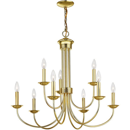 Nine Light Dimmable Chandelier With Shades HomeRoots