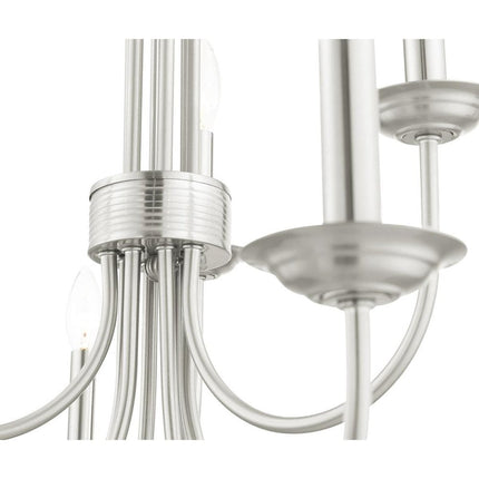 Nine Light Dimmable Chandelier With Shades HomeRoots