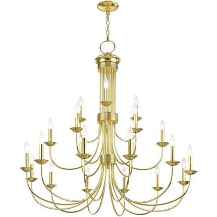 Brass Multi Light Metal Dimmable Chandelier With Shades