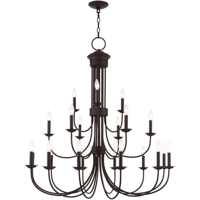 Bronze Multi Light Metal Dimmable Chandelier With Shades HomeRoots