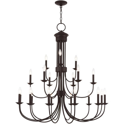 Bronze Multi Light Metal Dimmable Chandelier With Shades