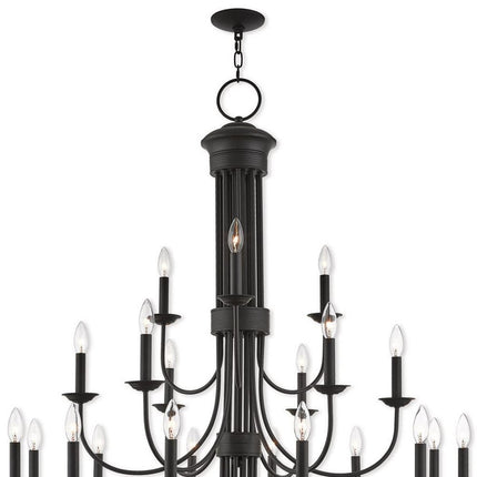 Bronze Multi Light Metal Dimmable Chandelier With Shades