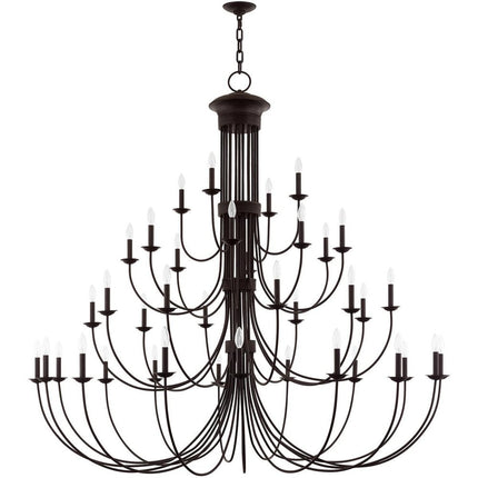 Bronze Multi Light Metal Dimmable Chandelier With Shades