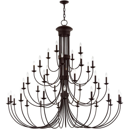 Bronze Multi Light Metal Dimmable Chandelier With Shades