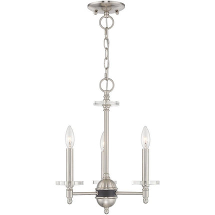 Three Light Dimmable Chandelier With Shades HomeRoots