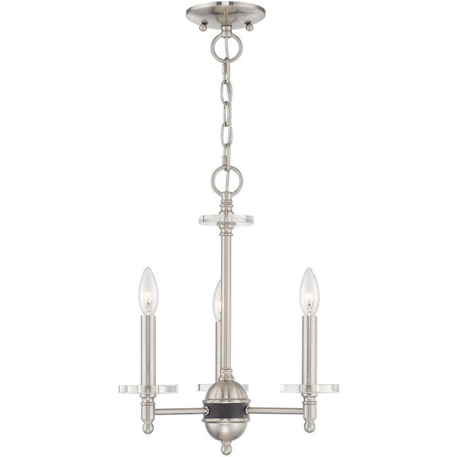 Three Light Dimmable Chandelier With Shades HomeRoots