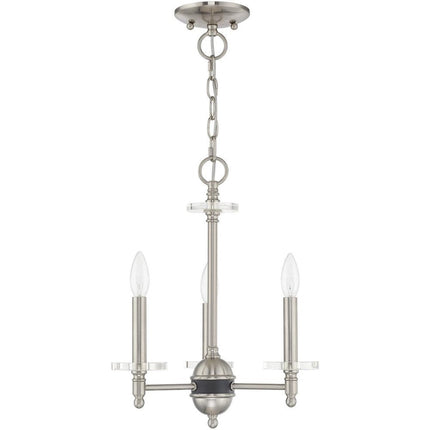 Three Light Dimmable Chandelier With Shades HomeRoots