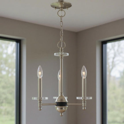 Three Light Dimmable Chandelier With Shades HomeRoots