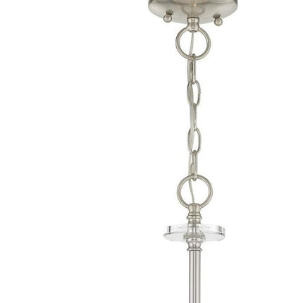 Nickel Five Light Metal Dimmable Chandelier With Shades