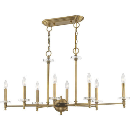 Eight Light Dimmable Chandelier With Shades HomeRoots