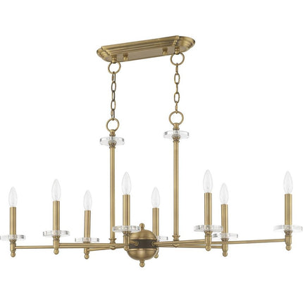 Eight Light Dimmable Chandelier With Shades HomeRoots