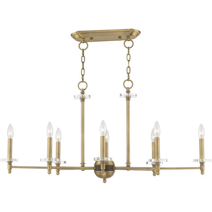 Eight Light Dimmable Chandelier With Shades HomeRoots