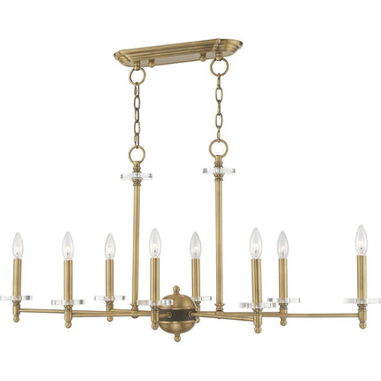 Eight Light Dimmable Chandelier With Shades HomeRoots