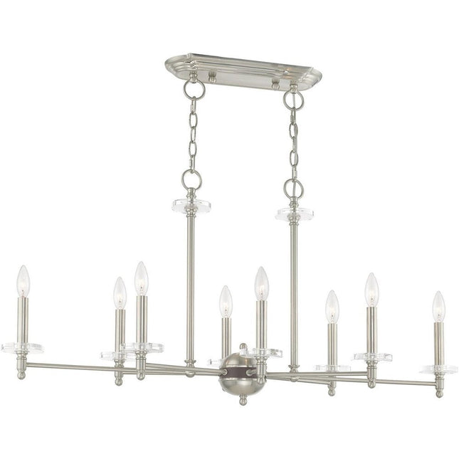 Eight Light Dimmable Chandelier With Shades HomeRoots