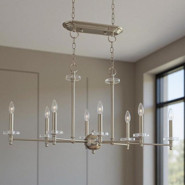 Eight Light Dimmable Chandelier With Shades HomeRoots