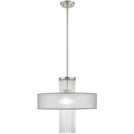 Nickel Metal Dimmable Chandelier With Shades