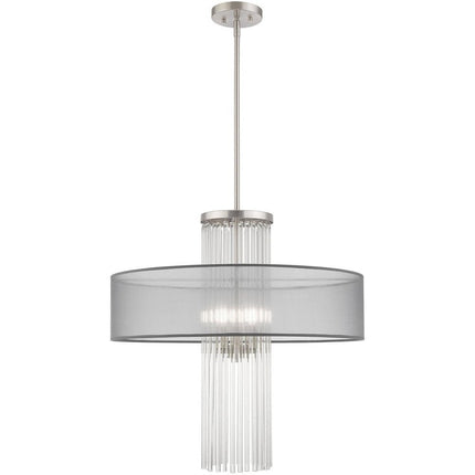 Four Light Dimmable Chandelier With Shades HomeRoots