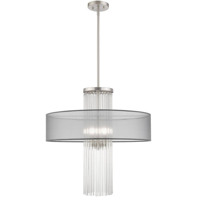 Four Light Dimmable Chandelier With Shades HomeRoots