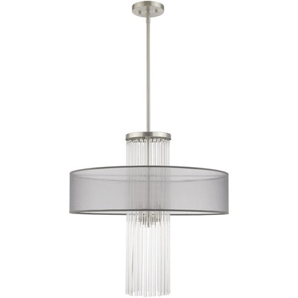 Four Light Dimmable Chandelier With Shades HomeRoots
