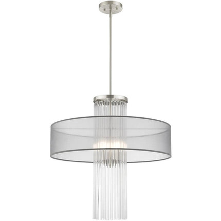 Four Light Dimmable Chandelier With Shades HomeRoots